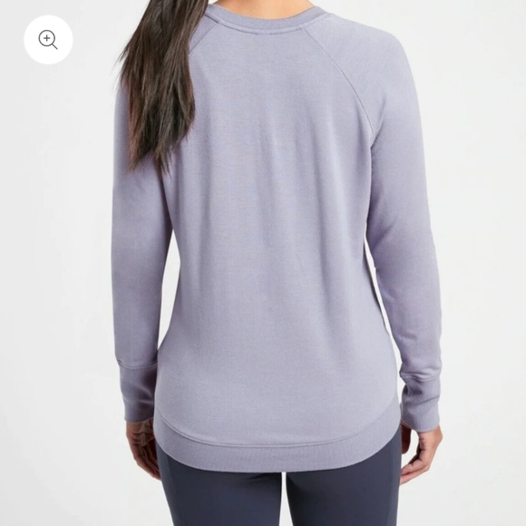ATHLETA Mindset Sweatshirt in Tempest Violet Grey Purple Tulip Hem Size Medium - Picture 6 of 12